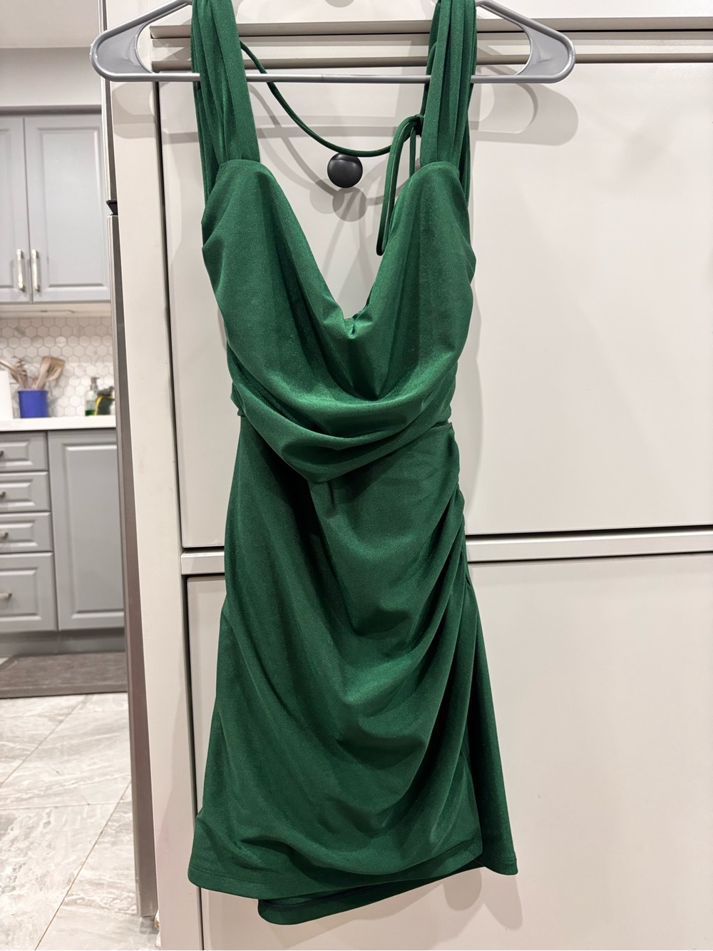 Lucy in the sky Ruched Bodycon Dress in Green